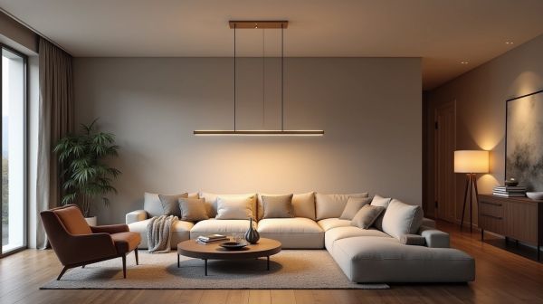 Comment une suspension xxl transforme l'ambiance d'un salon ouvert